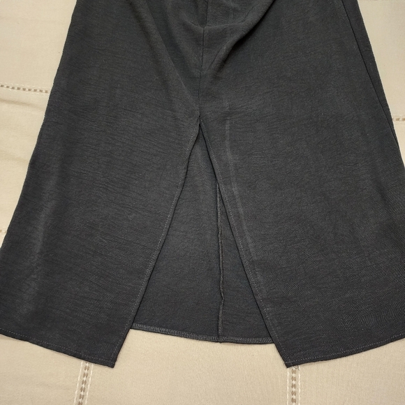 Zara size S black dress midi with front knot-tie detail and slit in front - Picture 5 of 6